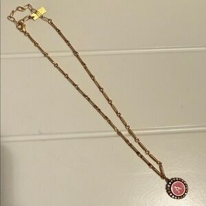 Chic Gold and Pink Initial Necklace
